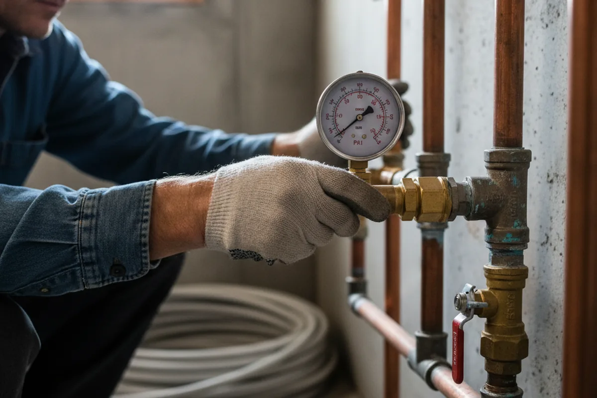Pressure testing a repaired line during Water Line Repair in Millen